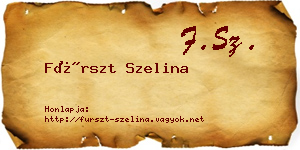 Fürszt Szelina névjegykártya